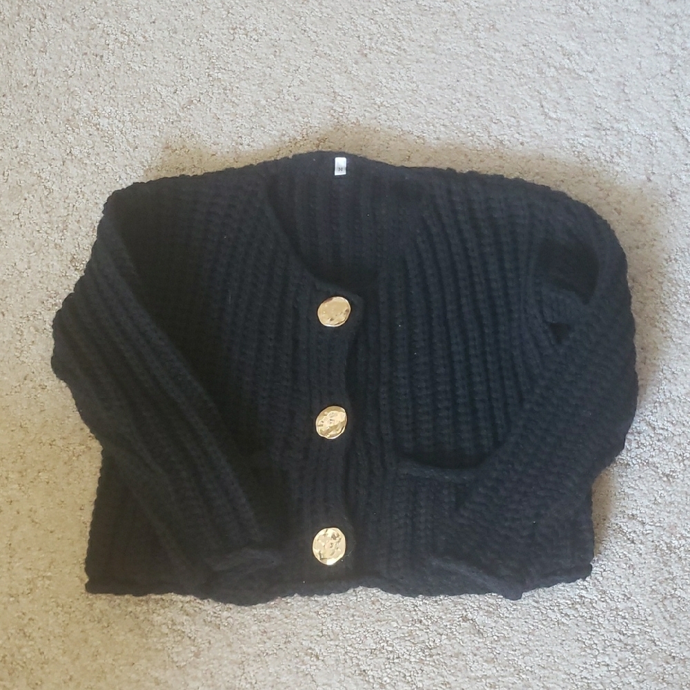 Black Chunky Knit Sweater